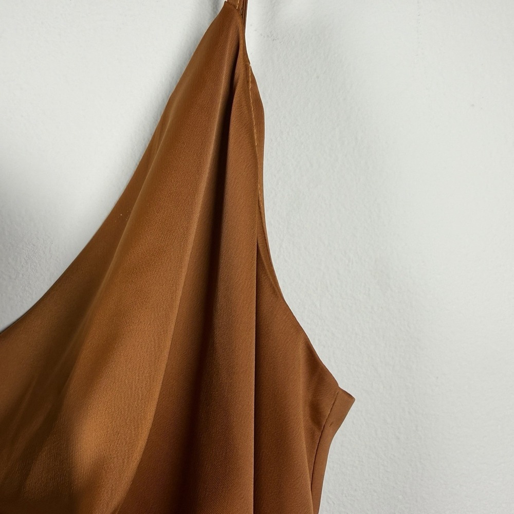 Urban Outfitters Cowl neck Brown slip tank dress Med Adjustable Cocktail Short - Picture 5 of 15